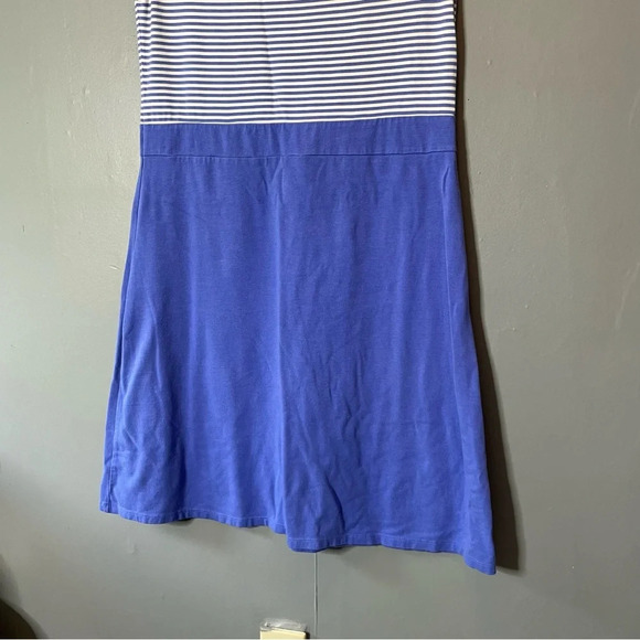 L.L. Bean blue stripe sleeveless tshirt dress size medium - Picture 3 of 9